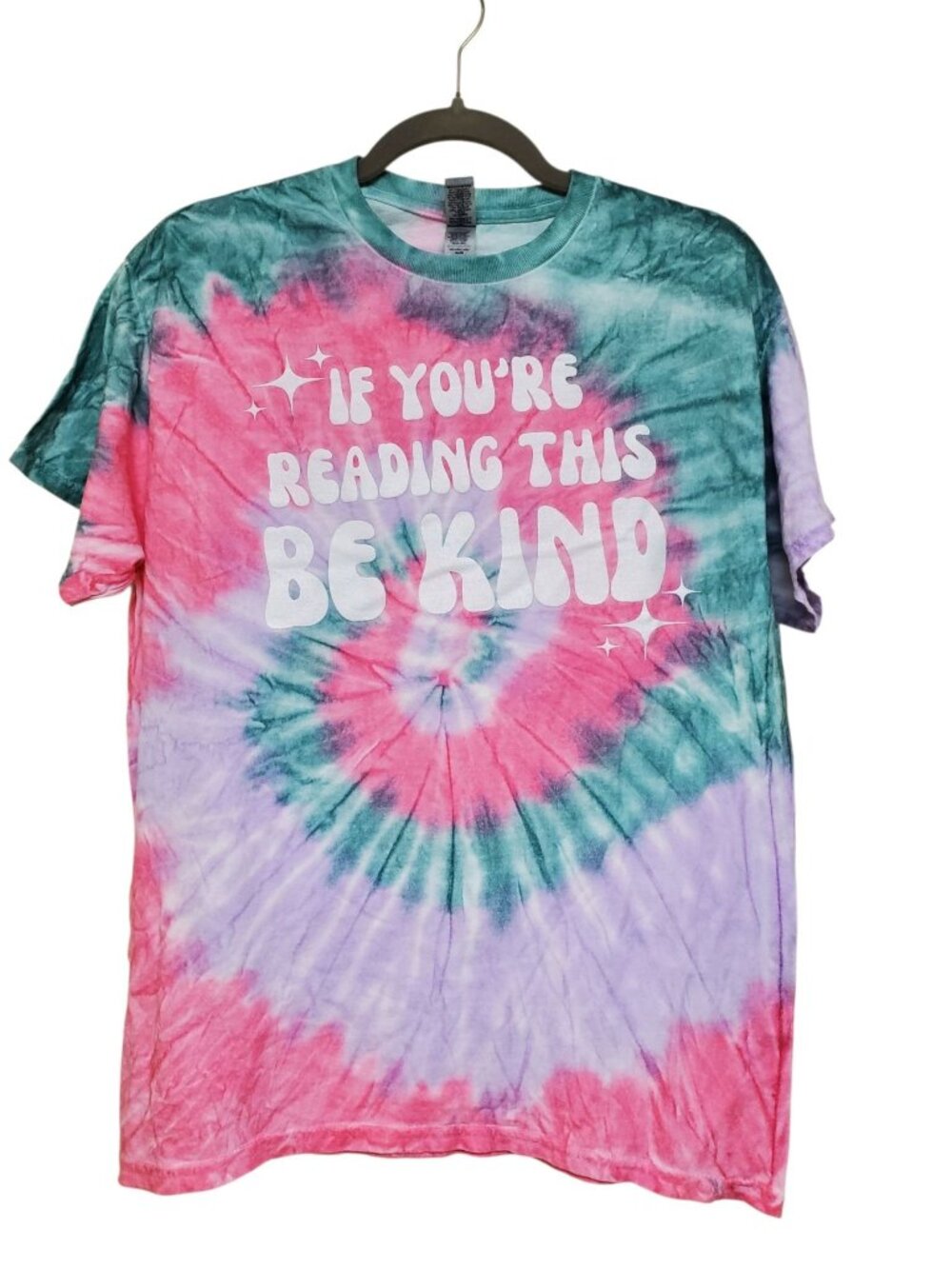 Gildan Heavy Cotton If You're Reading This Be Kind DIY Made Tie Dye Tee Adult M